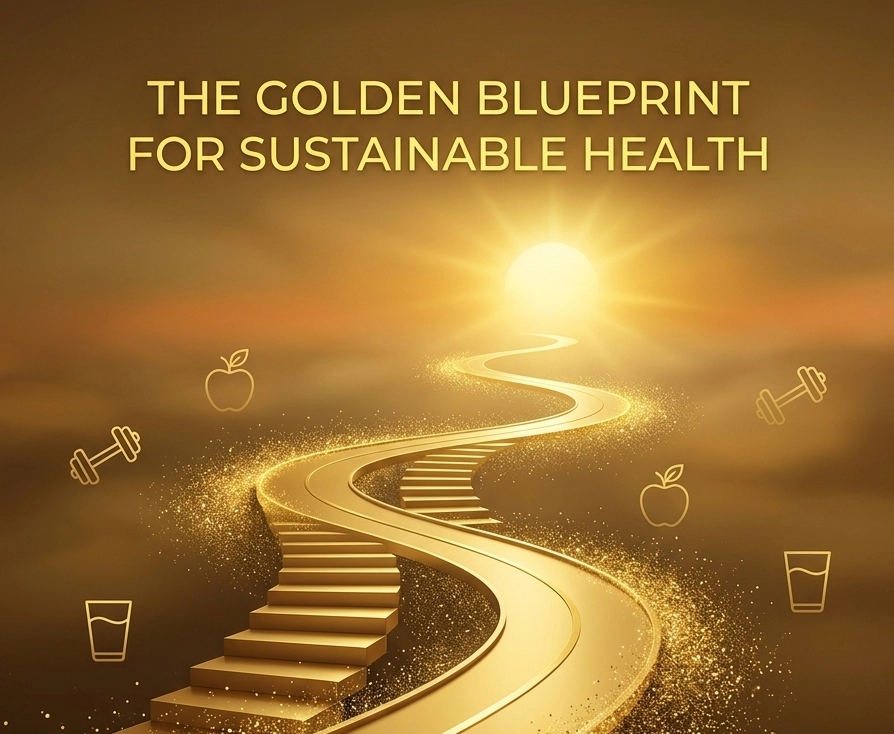 Abstract black and gold sports and nutrition infographic for healthy lifestyle habits
